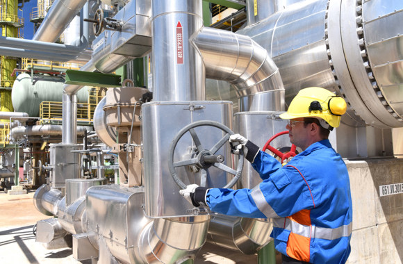 a maintenance man operating the equipment