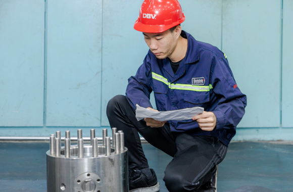 Technical engineer carrying out investigation on product