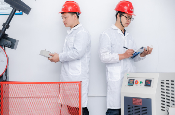 two technicians checking equiments