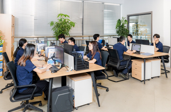 dombor's staffs working in the peaceful office