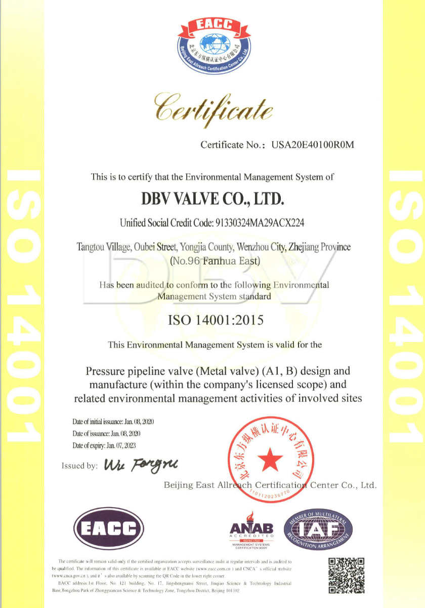 ISO14001 certificate